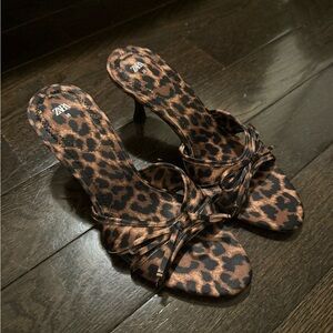 Zara Brown Leopard Print Heels
